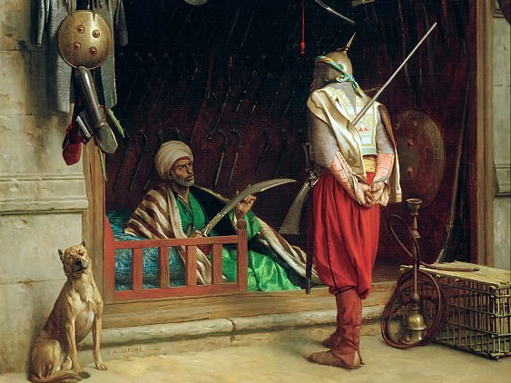 Жан-Леон Жером. Каирский торговец армейским снаряжением. 1869 (фрагмент)