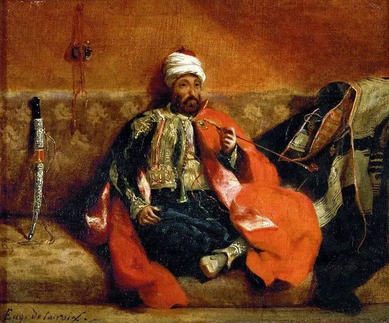 Эжен Делакруа. Турок, курящий на диване. 1834