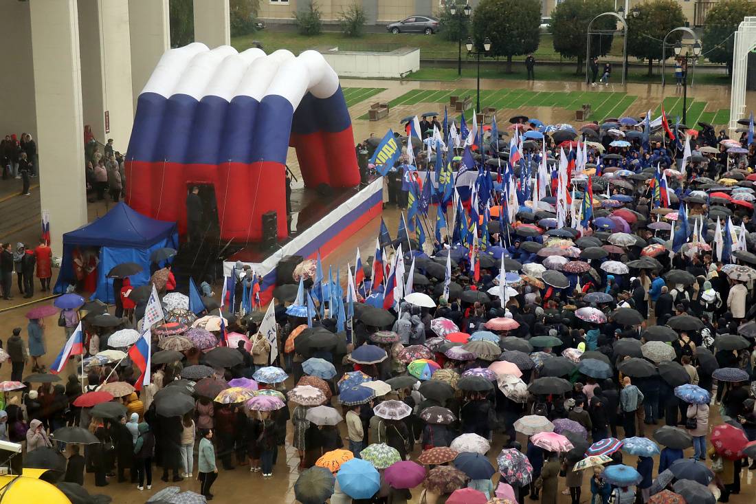 Митинг в Курске на Театральной площади, 23 сентября 2022 г.