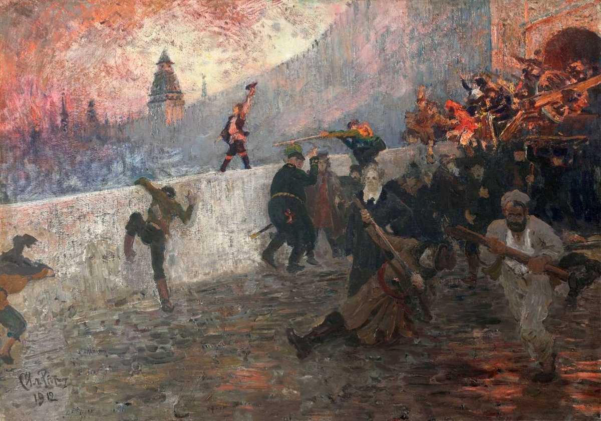 Илья Репин. В осажденной Москве в 1812 году. 1912