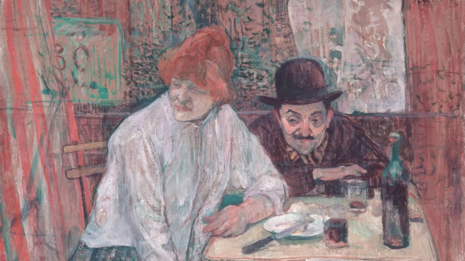 Анри де Тулуз-Лотрек. В ресторане Мие (фрагмент). 1891