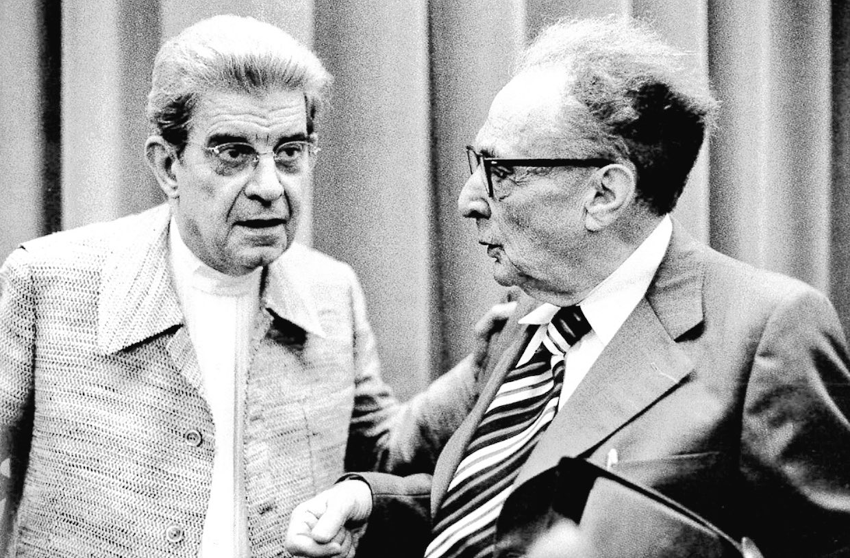 Жак Лакан и Роман Якобсон в Милане. 1974