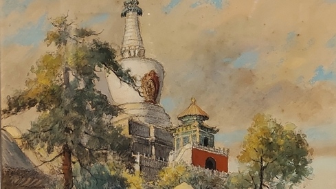 А. А. Ефимов. Белая пагода. Китай. сер. XX века.