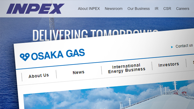 Скриншоты с сайтов Inpex и Osaks Gas