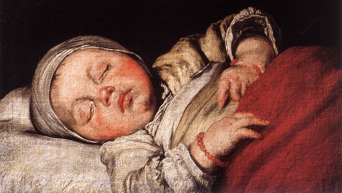 Бернардо Строцци. Спящий ребёнок (фрагмент). XVII век.