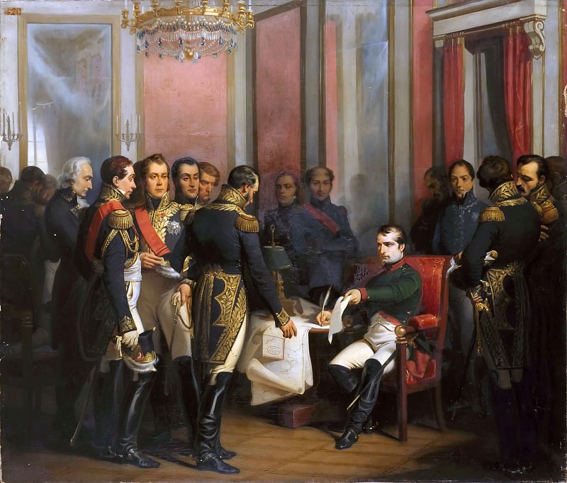 Гаэтано Ферри. Наполеон подписывет капитуляцию во дворце Фонтенбло 4 апреля 1814 года. 1843