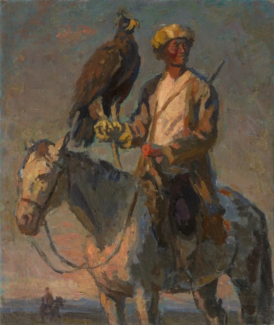 Семен Чуйков. Охотник с беркутом. 1937