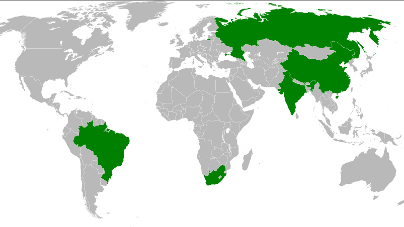 Карта стран БРИКС