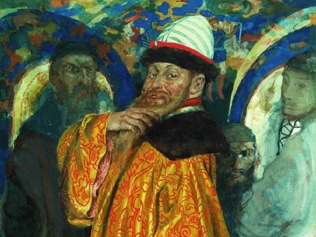 Андрей Рябушкин. Пожалован шубой с царского плеча (фрагмент). 1902