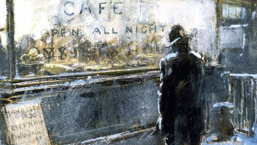 Эверетт Шинн. Круглосуточное кафе. 1900
