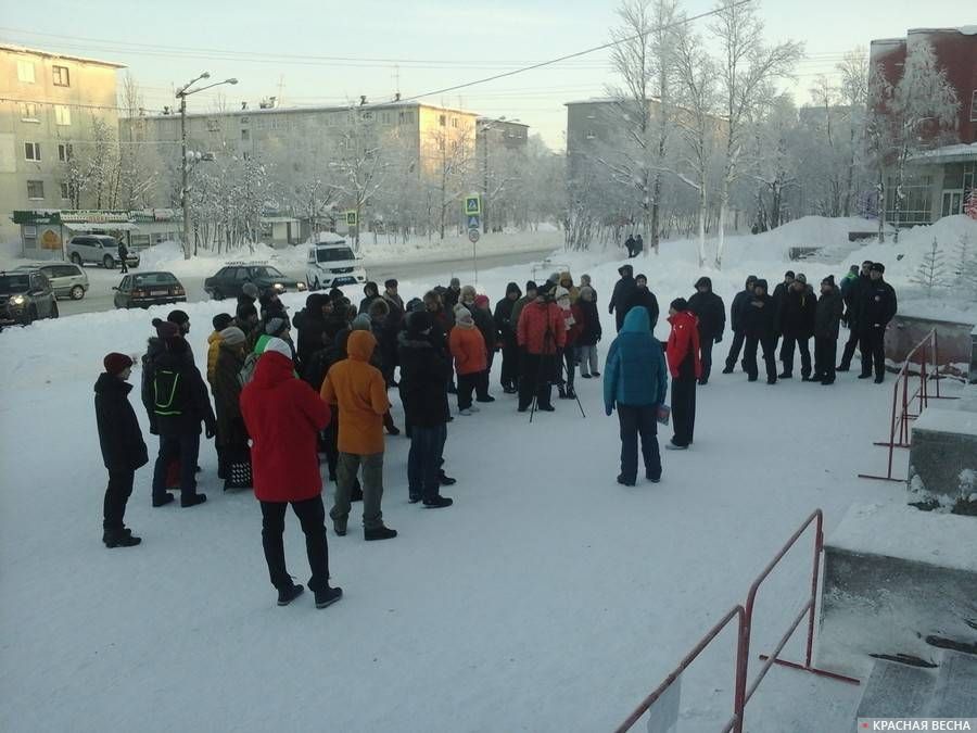 Митинг сторонников Навального в Апатитах. 28.01.2018