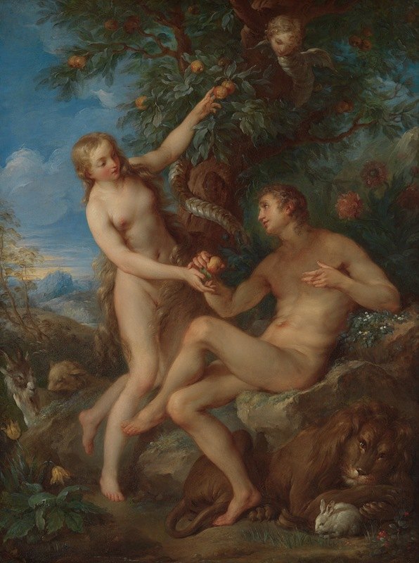 Адам и Ева. Франсуа Лемуан (1688–1737, Франция)
