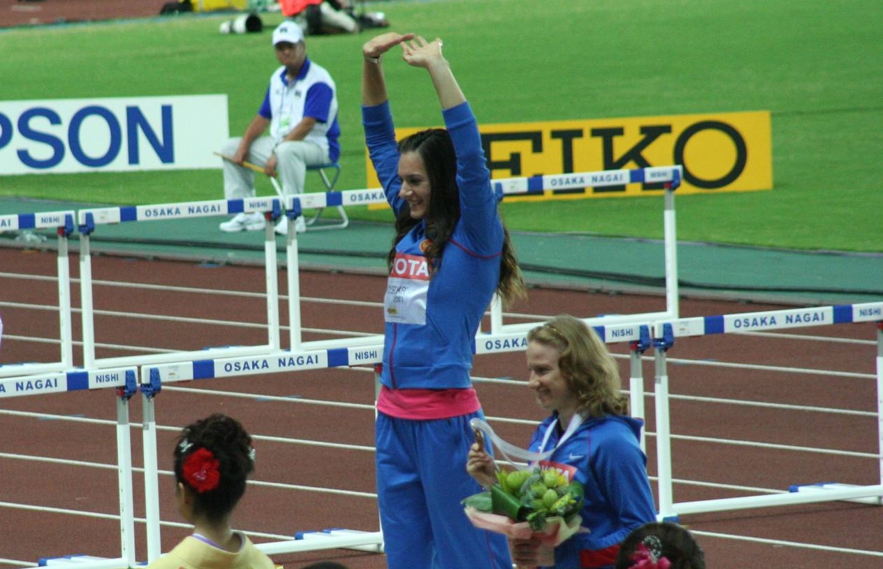 Исинбаева на чемпионате мира по легкой атлетике в Осаке. 2007 год