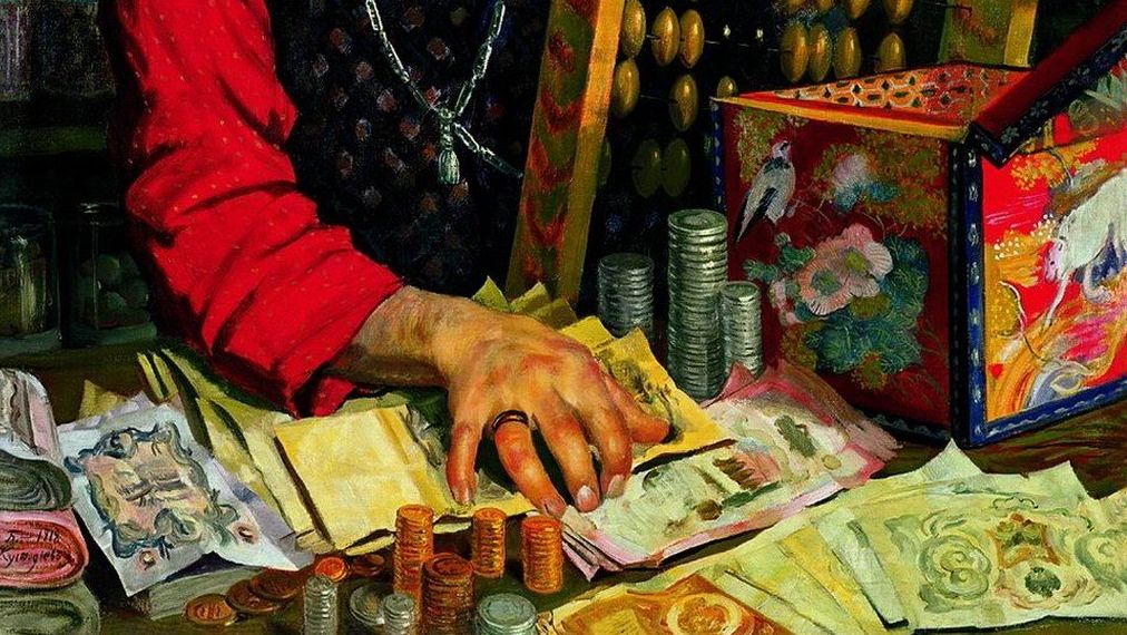 Борис Кустодиев. Купец, считающий деньги