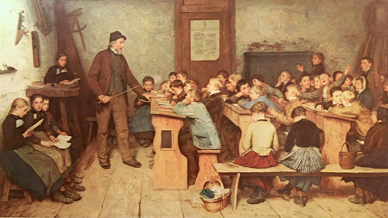 Альберт Анкер. Сельская школа в 1848 году (фрагмент). 1896
