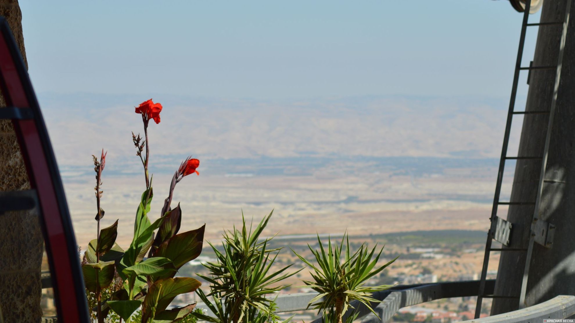 Вид на долину реки Иордан. Палестина