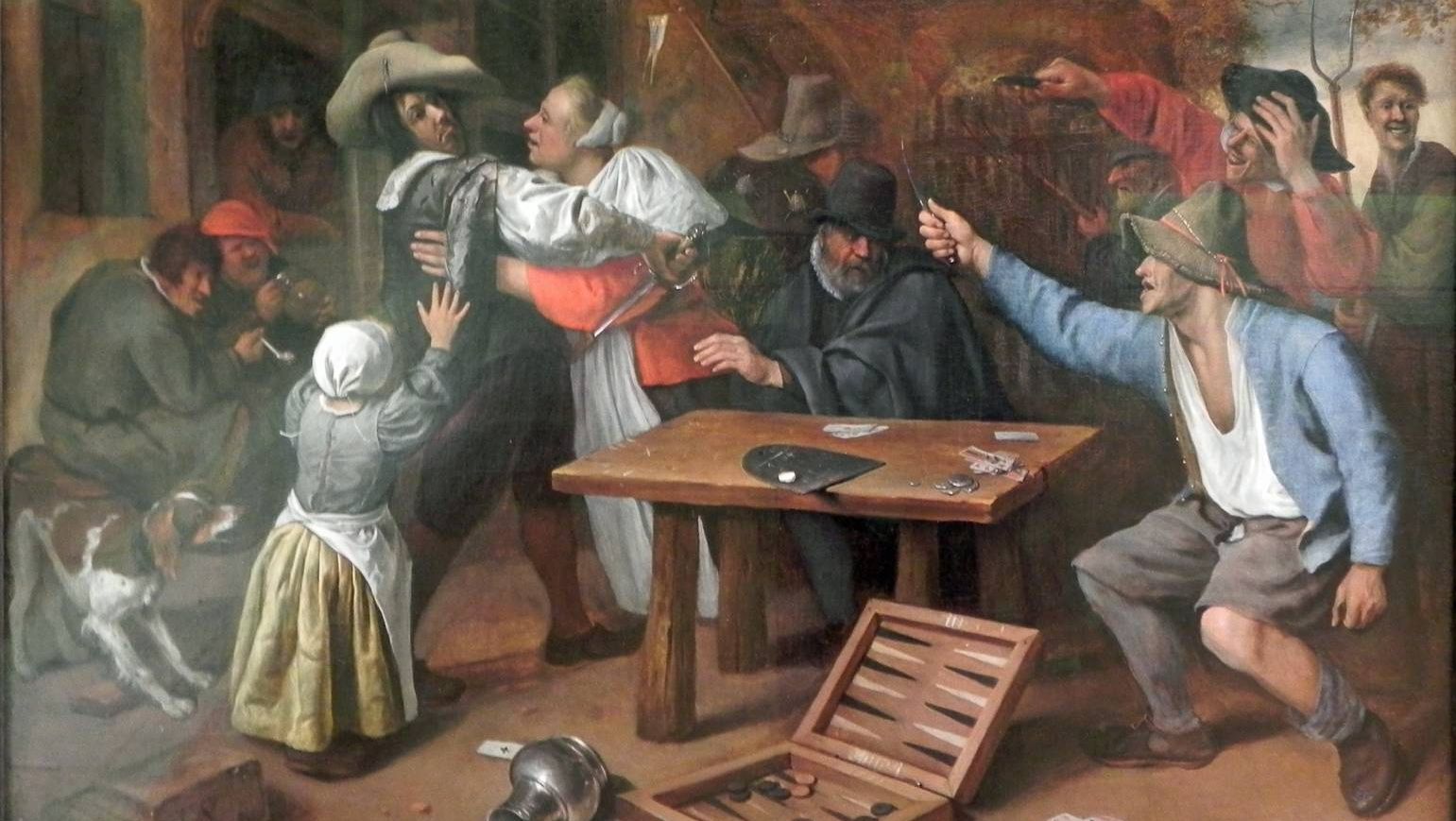Ян Стен. Ссора игроков в карты. 1665 год.