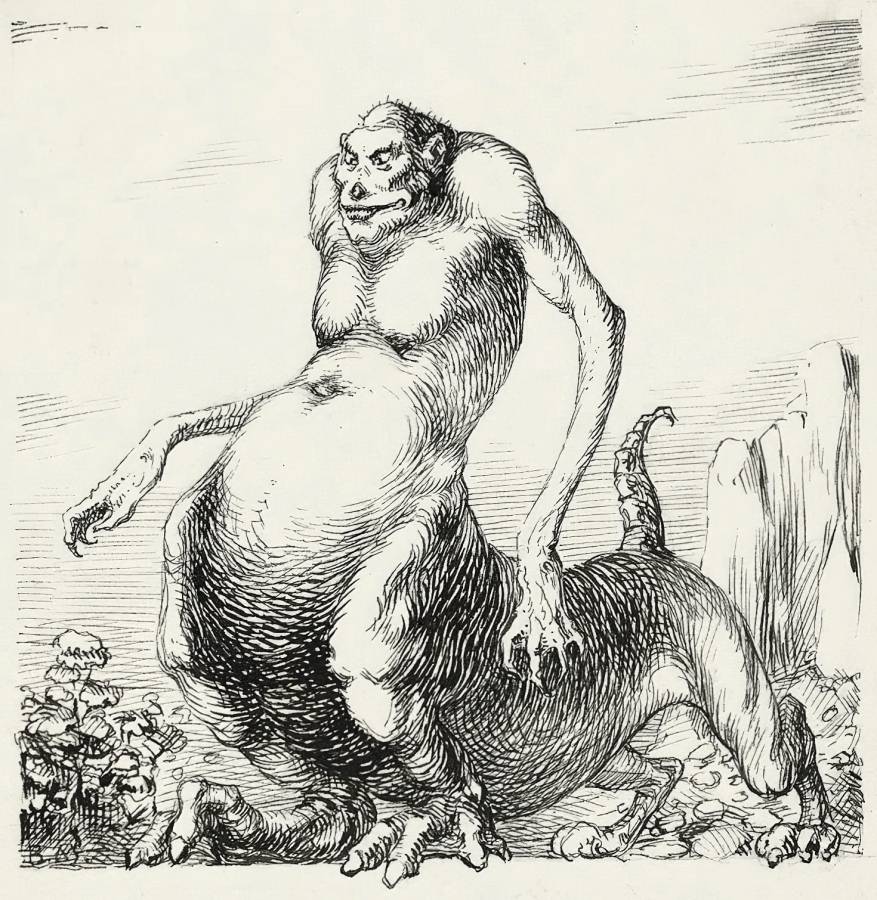 Василий Масютин. Чудовище. Новогодняя открытка к 1910 году. 1909