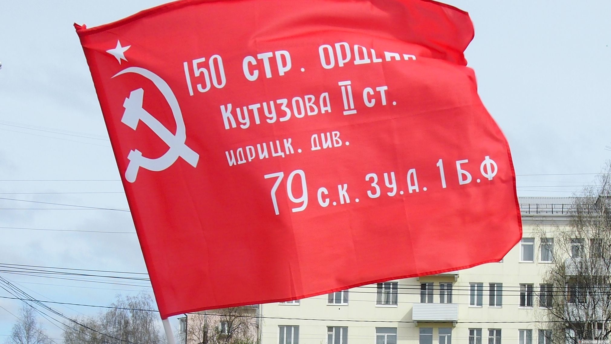 Бабушку, не отдавшую флаг СССР за еду, изобразили на фасаде МВД | ИА  Красная Весна