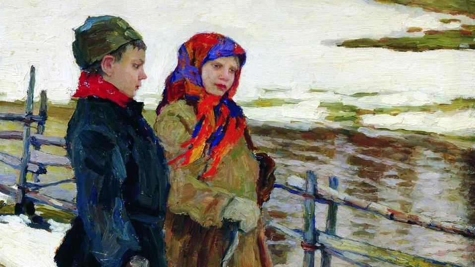 Николай Богданов-Бельский. Крестьянские дети (фрагмент). 1915