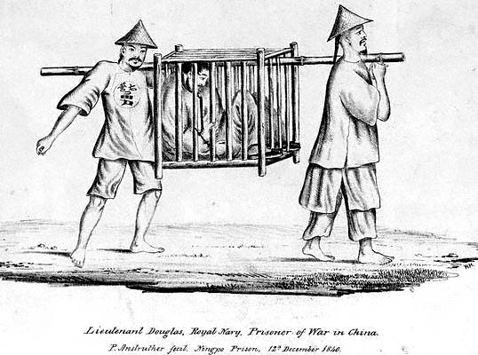  П. Энструт. Лейтенант Дуглас, захваченный в плен во время Китайской войны. 1840