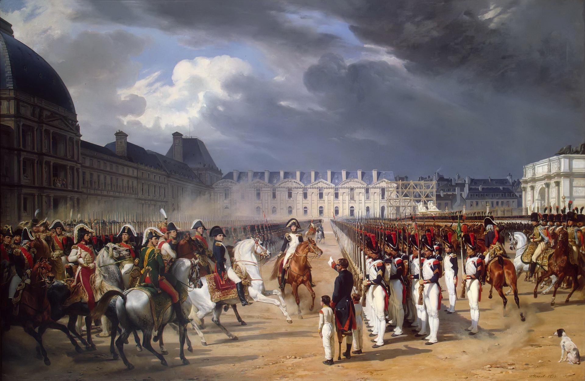 Орас Верне. Инвалид, подающий прошение Наполеону на параде гвардии перед дворцом Тюильри в Париже. 1838