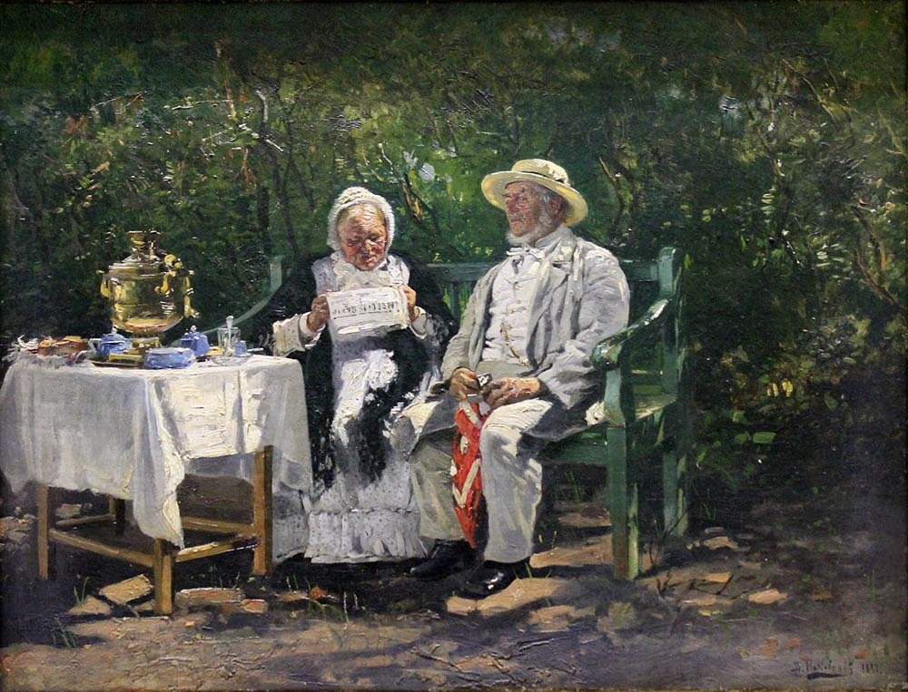 Владимир Маковский. Старички (Чаепитие). 1881