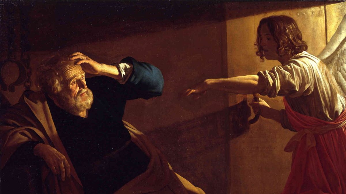 Геррит ван Хонтхорст. Освобождение святого Петра из тюрьмы. 1590-1656