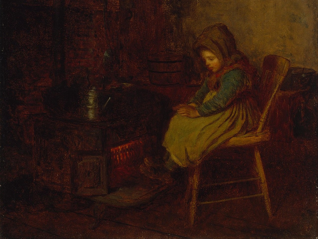 Истмен Джонсон. Дом и тепло (фрагмент). 1863