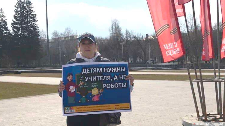 г.Новосибирск, Одиночный пикет против цифровизации образования