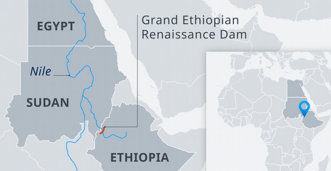 Плотина Эфиопии на Голубом Ниле