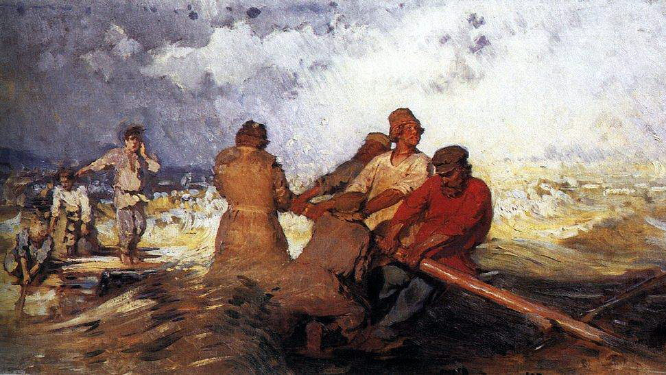 Илья Ефимович Репин. Шторм на Волге. 1870-1891