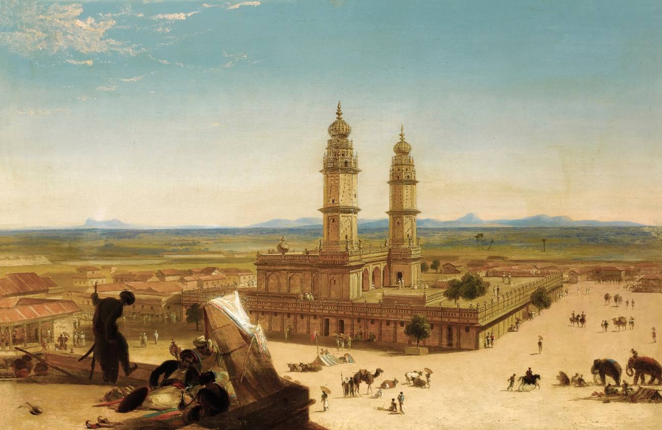 Альберто Пазини. Восточный пейзаж с мечетью. 1800-е.