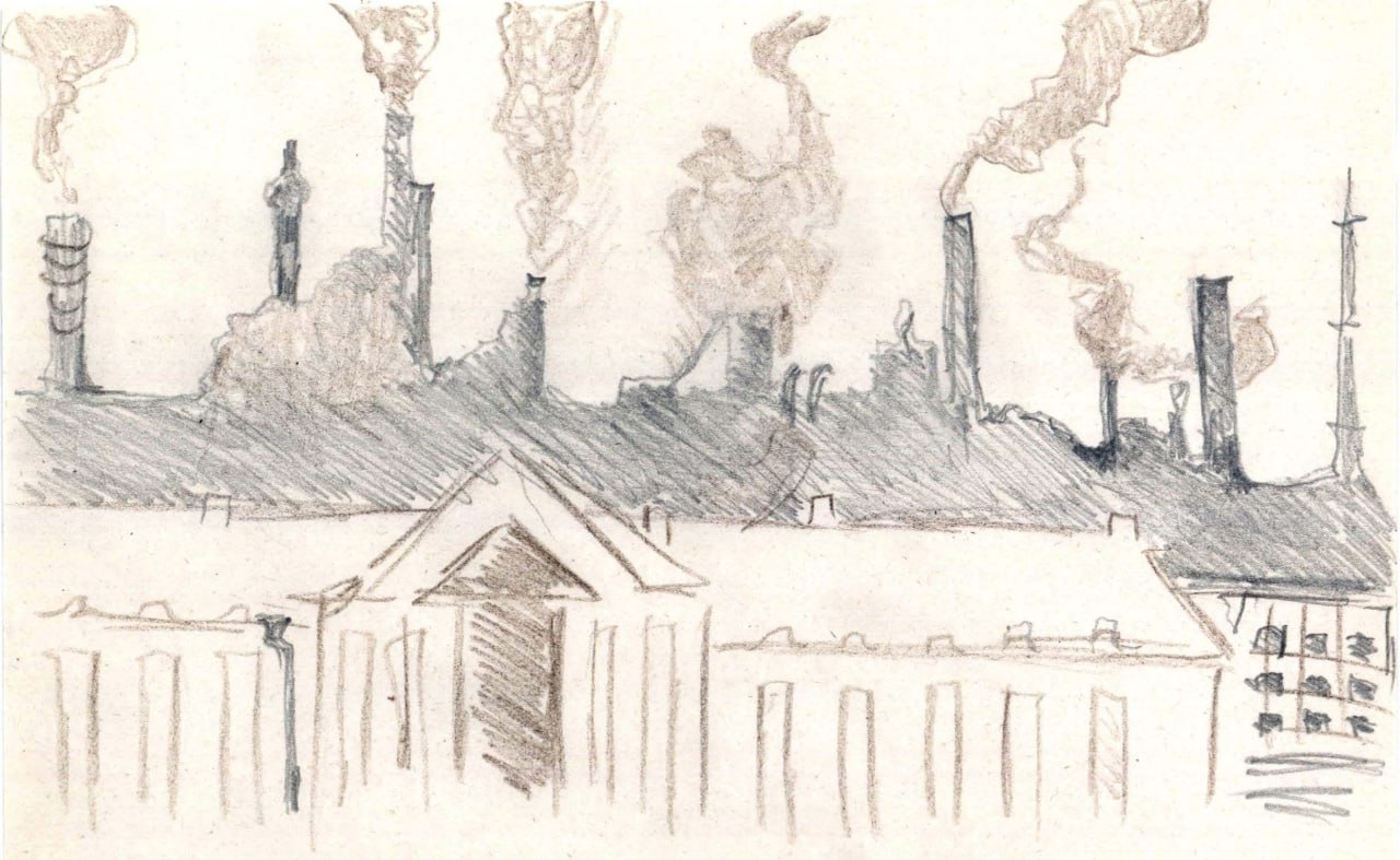 Трубы Нижнего Тагила. Карандаш