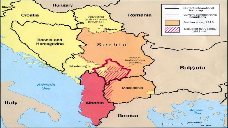 Косово .Рабочая карта ЦРУ 1992 год