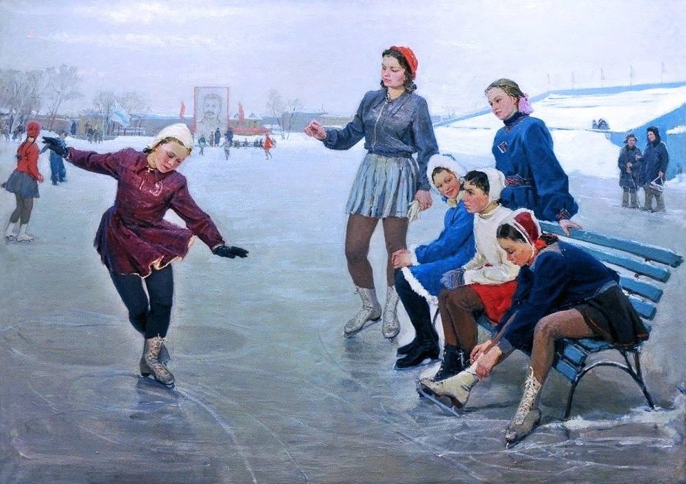 Нина Сергеева. Юные фигуристки. 1950
