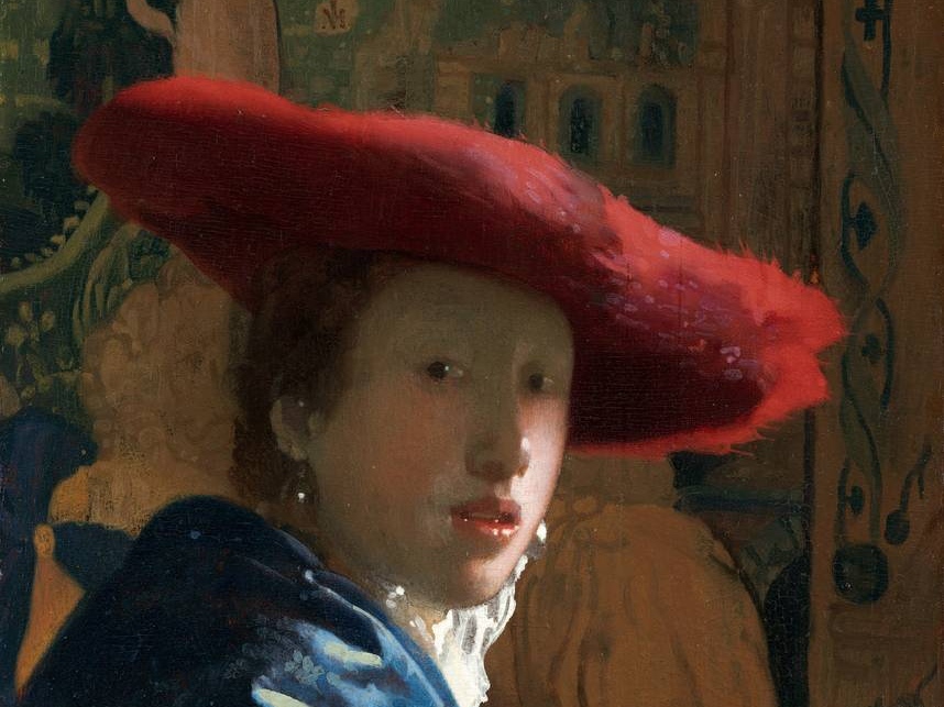 Ян Вермеер. Женщина в красной шляпе (фрагмент). 1665-1667