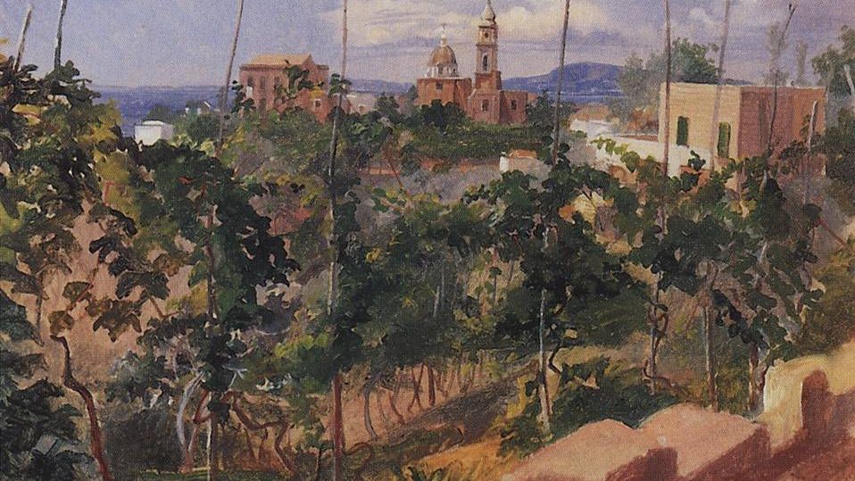 Николай Ге. Виноградник в Вико (этюд). 1858