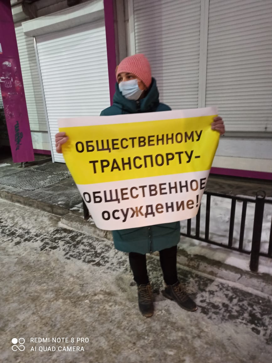 Пикет против транспортной реформы г. Бердск