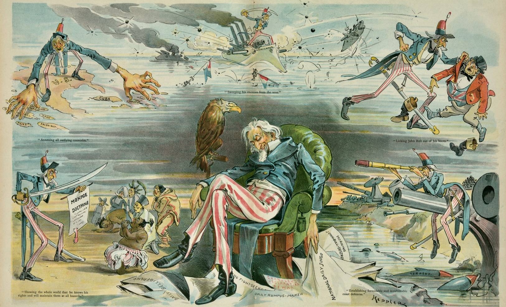 Удо Кеплер. Дядя Сэм спит после трудов. 1897