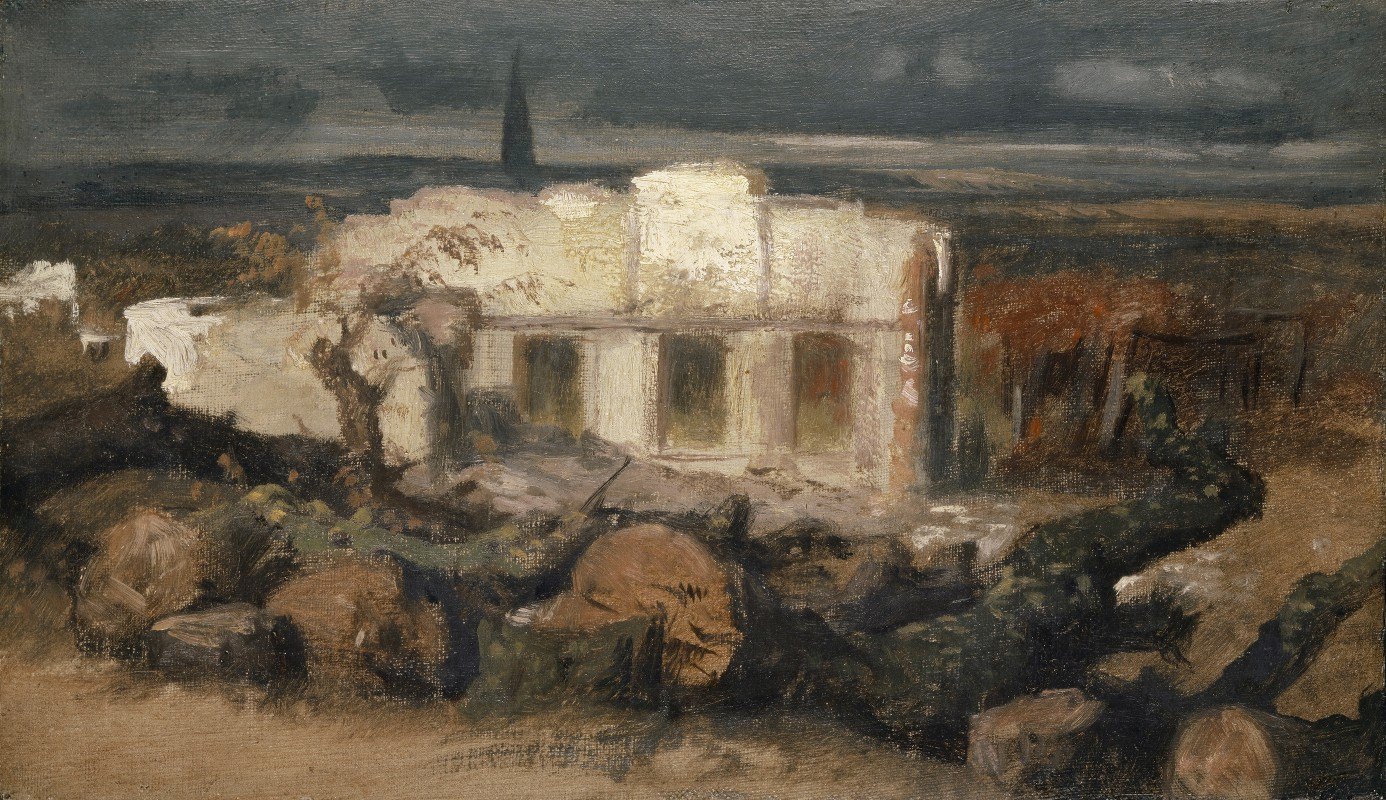 Арнольд Бёклин. Разрушенный дом возле Келя. 1870