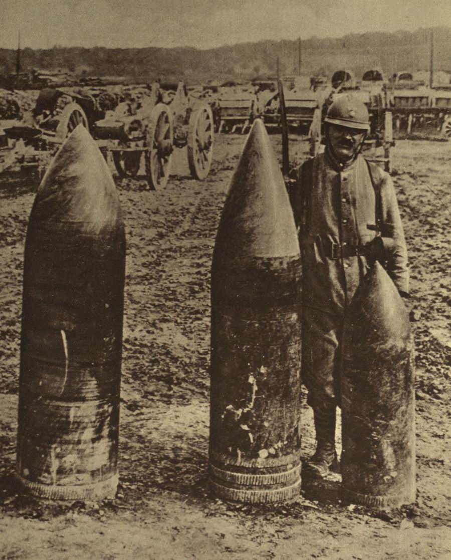 Снаряды французской артиллерии  времен Первой мировой войны