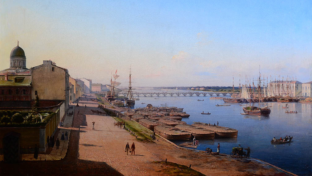 Антон Иванов. Вид Тучкова моста с окрестностями. 1844