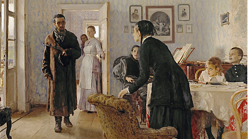 Илья Репин. Не ждали (фрагмент). 1888