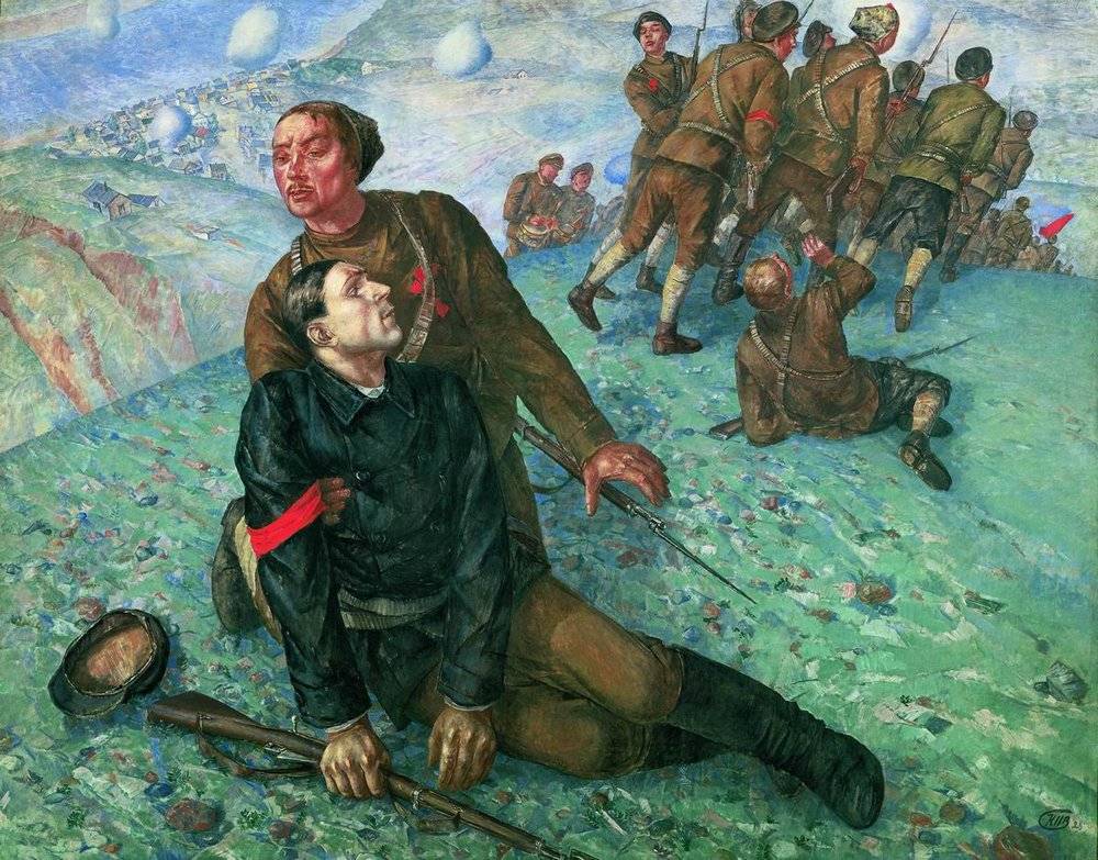 Кузьма Петров-Водкин. Смерть комиссара. 1928