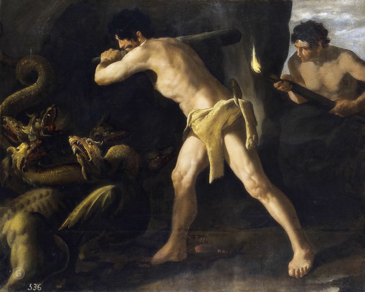 Франсиско де Сурбаран. Битва Геркулеса с гидрой озера Лерны. 1634