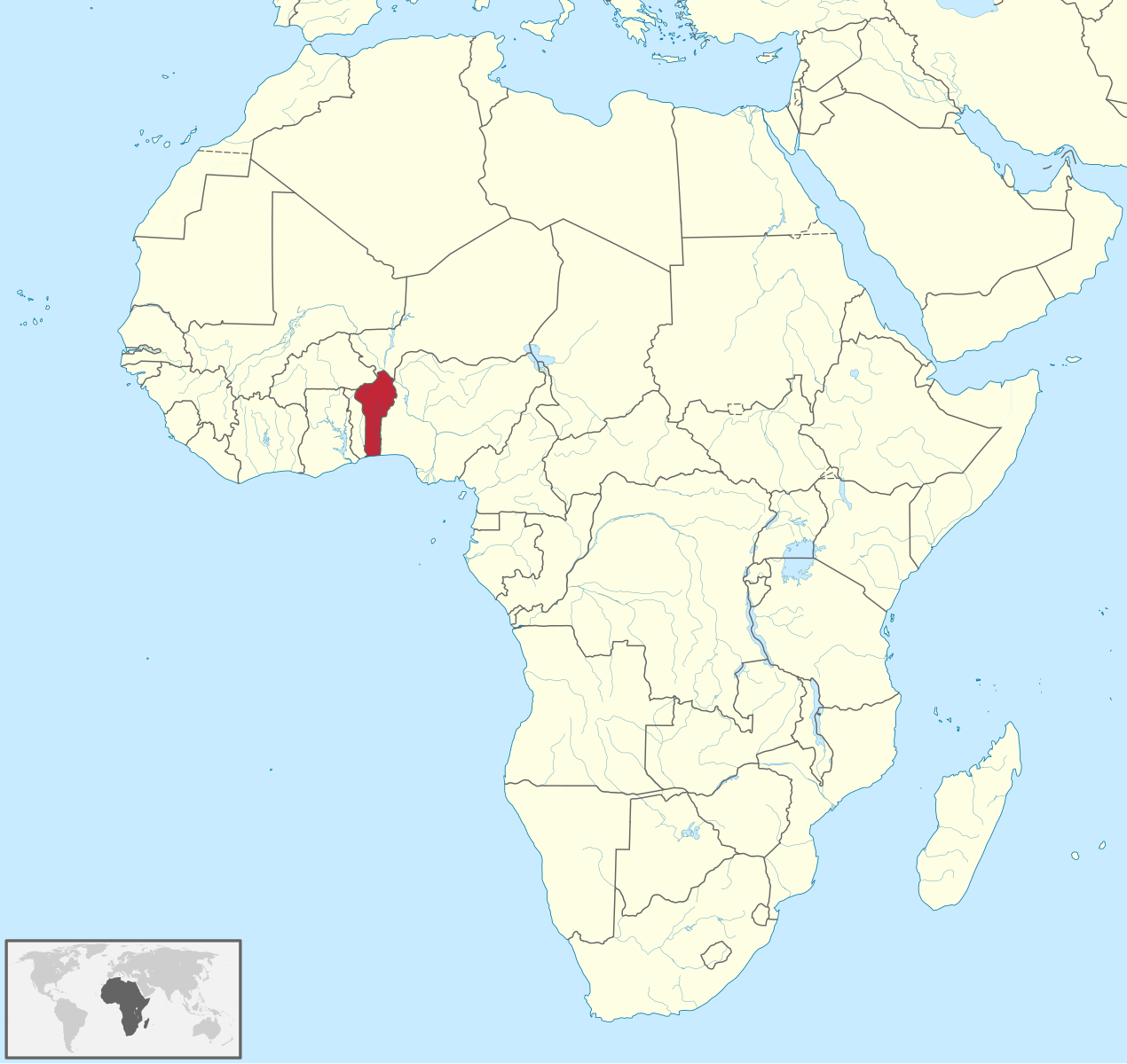 Бенин на карте