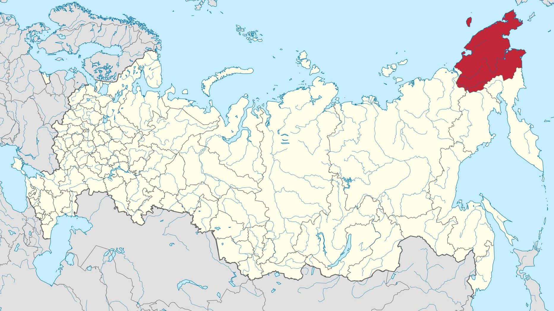 Чукотка на карте РФ