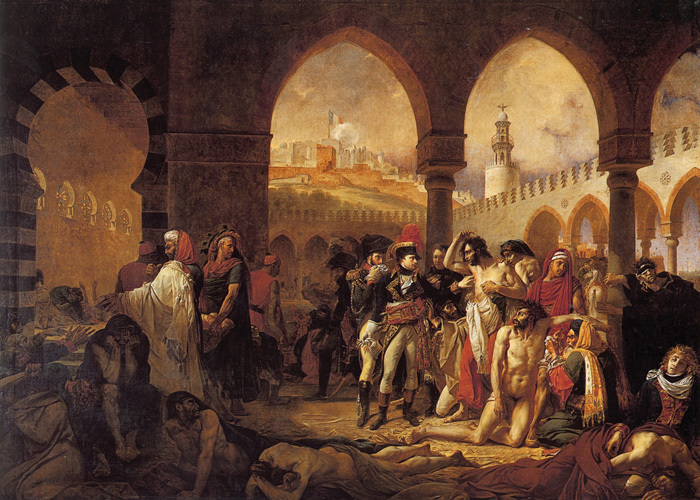 Жан-Антуан Гро. Наполеон Бонапарт посещает чумной барак в Яффе. 1804