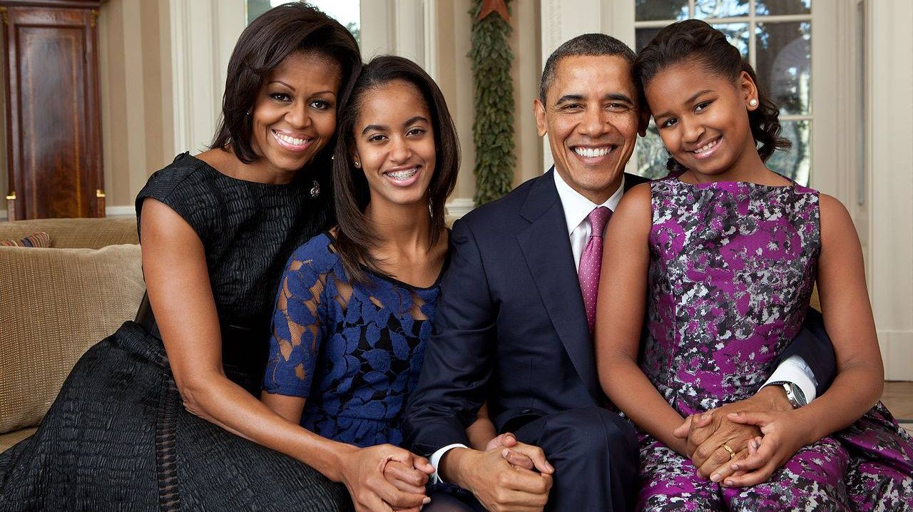 Мишель Обама с семьей